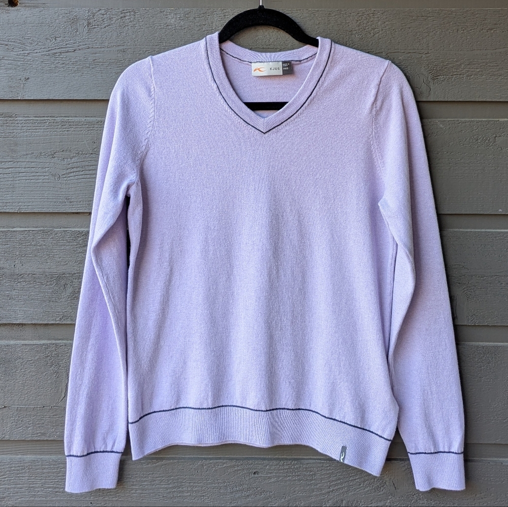 KJUS Women's Kicki V Neck Pullover Sweater Lavender Purple Size 36/Small